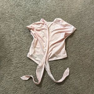 Lululemon Tie Short Sleeve shirt. Pink. Women’s size 6.